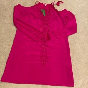 NWT Lilly Pulitzer magenta cold shoulder Fulton Tunic dress